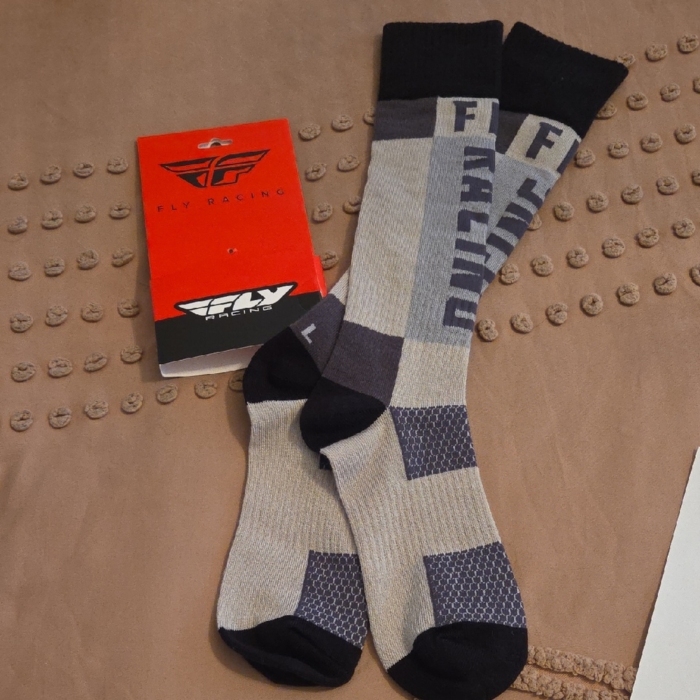 Fly Racing Black and Gray Socks